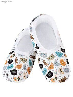 Cozy Animal Print Slipper Socks Non-Skid Sole Machine Washable